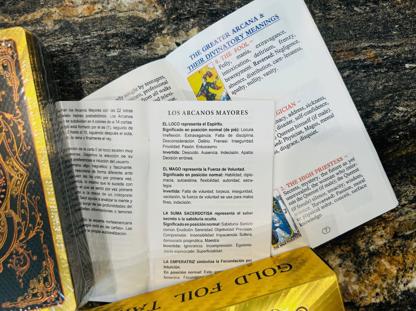Gold Foil Tarot Cards (Bilingual)
