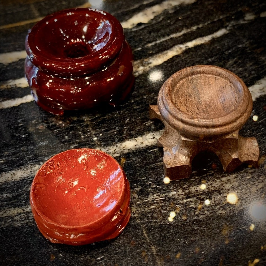 Sphere & Stone Stands (Small Wood Bases: Various)
