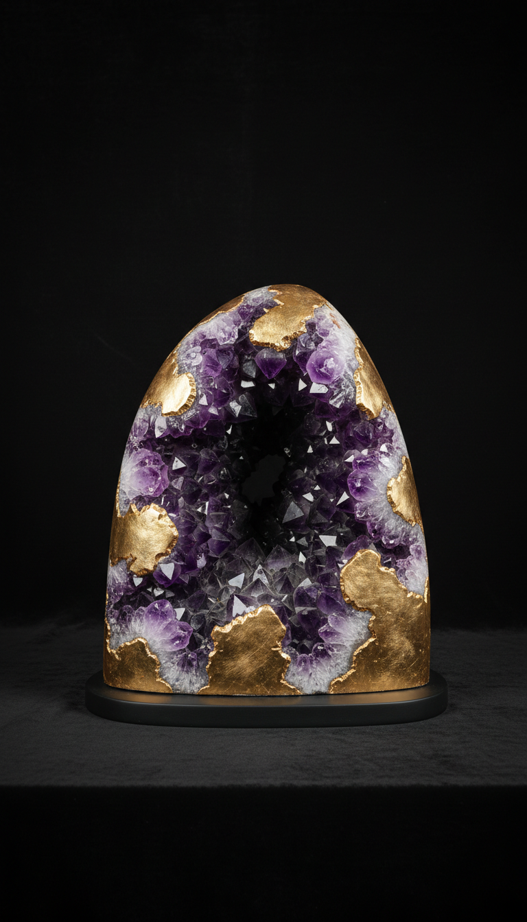 Amethyst Geode with Velvet Display