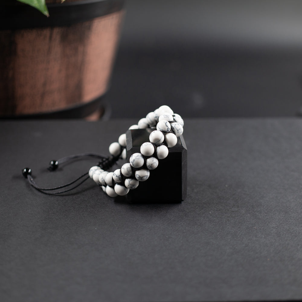 Howlite - Double Bead Matte Bracelet