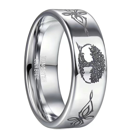 Stainless Hope Tree & Celtic Knot Ring