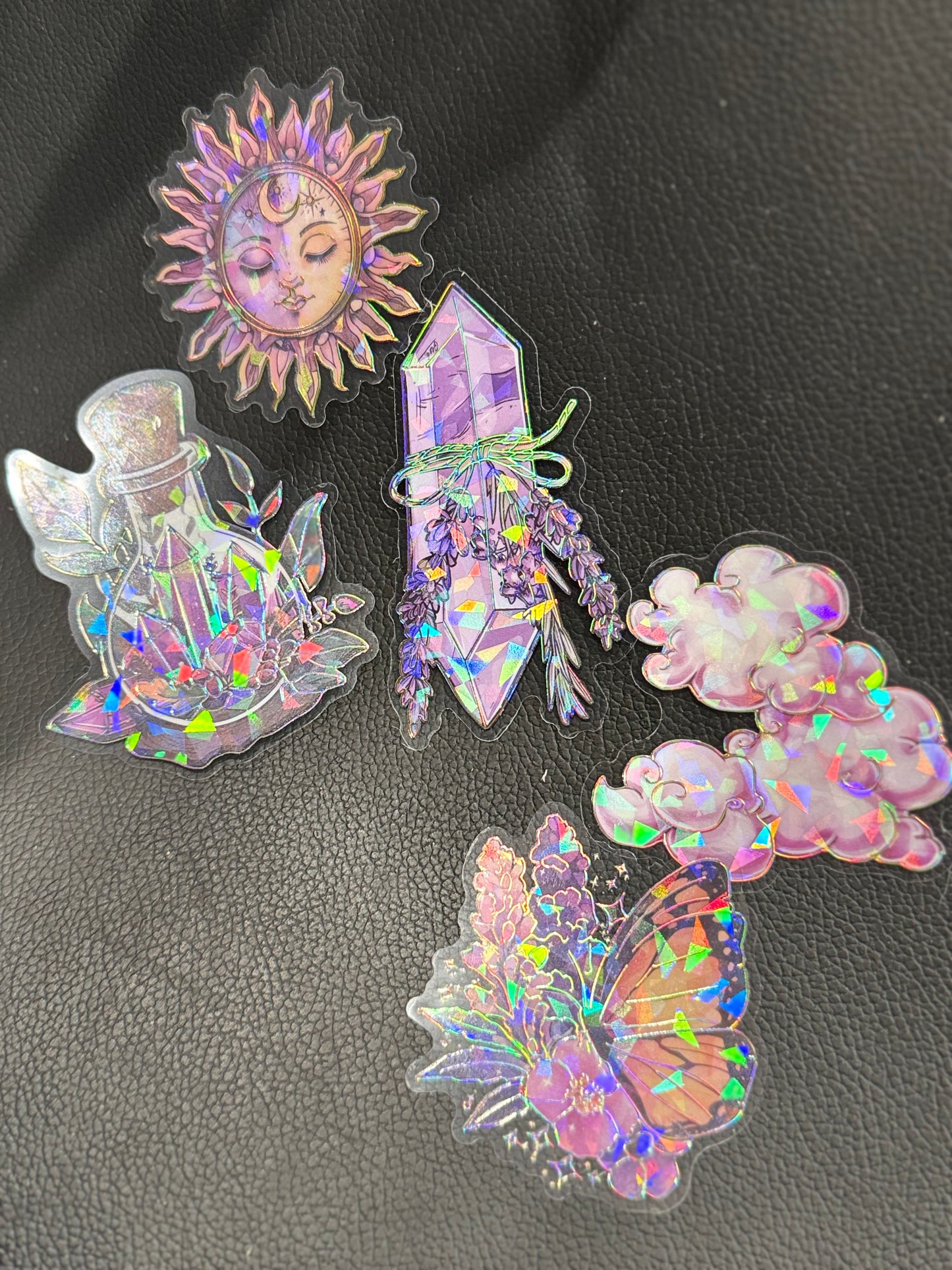Holographic Clear Stickers.