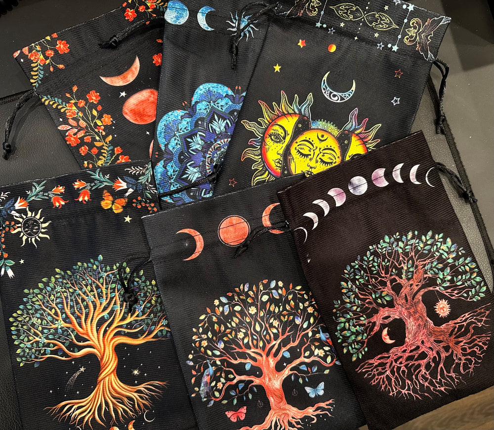 Moon Phase Velvet Tarot & Crystal bag