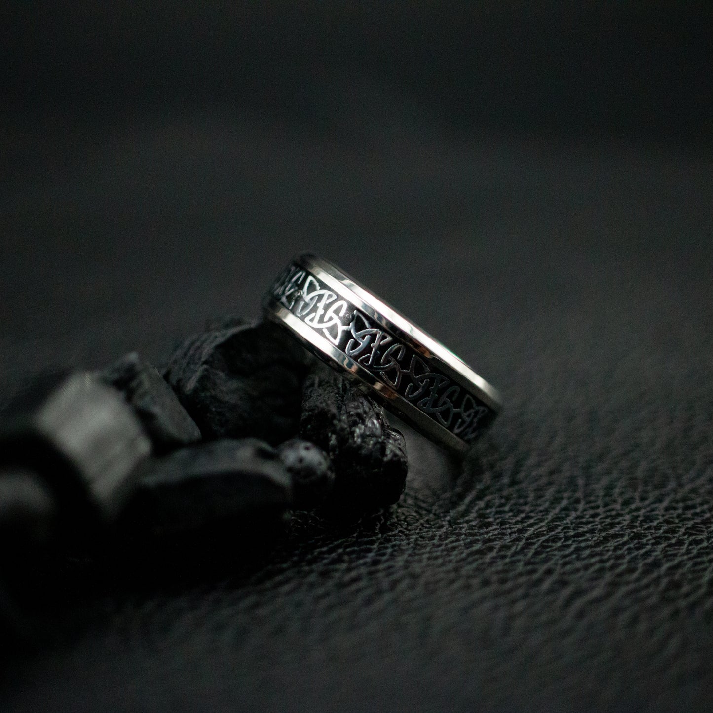 Stainless Celtic Knot Resin Ring