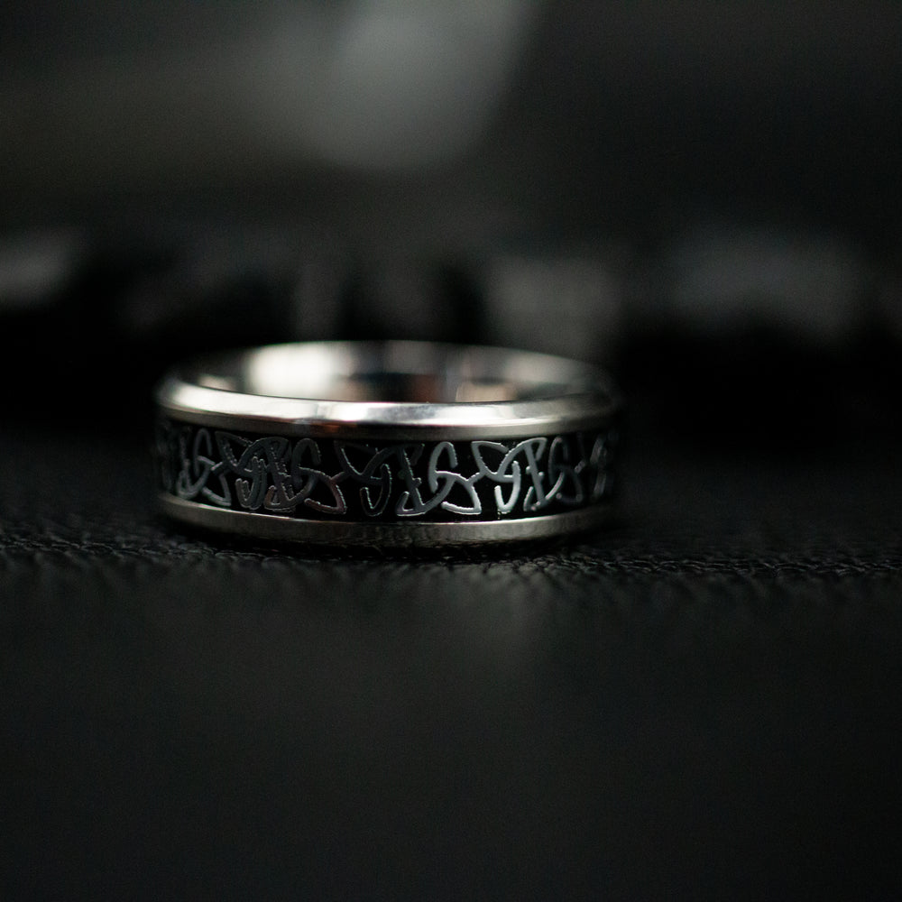 
                  
                    Stainless Celtic Knot Resin Ring
                  
                