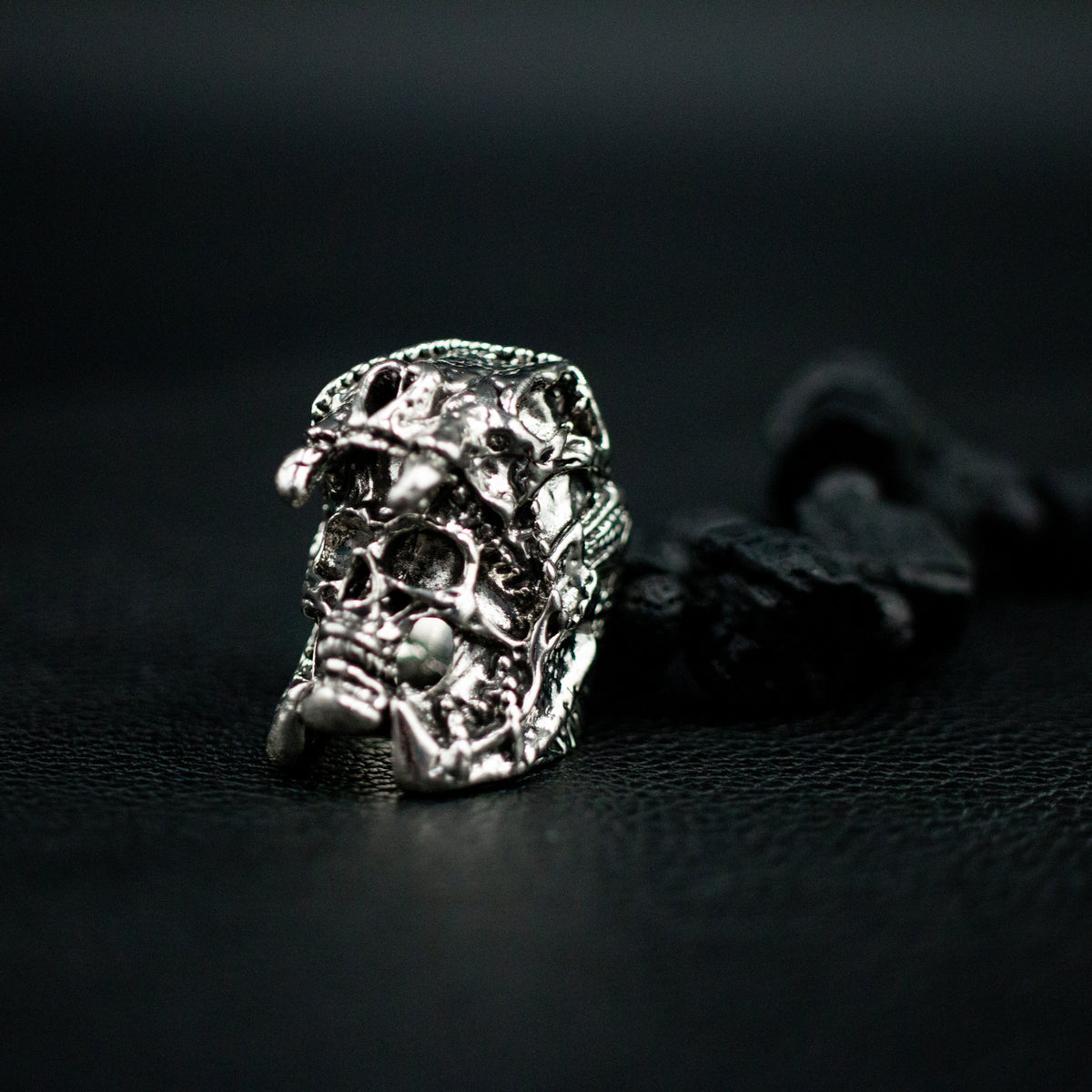 Stainless Gothic Steam Punk Skull Ring Silver