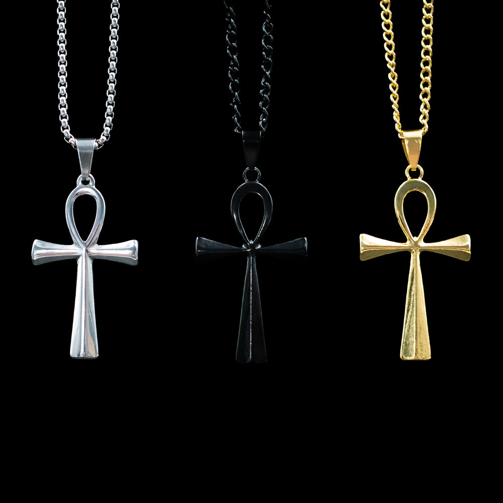 Stainless Small Ankh Pendant Necklace