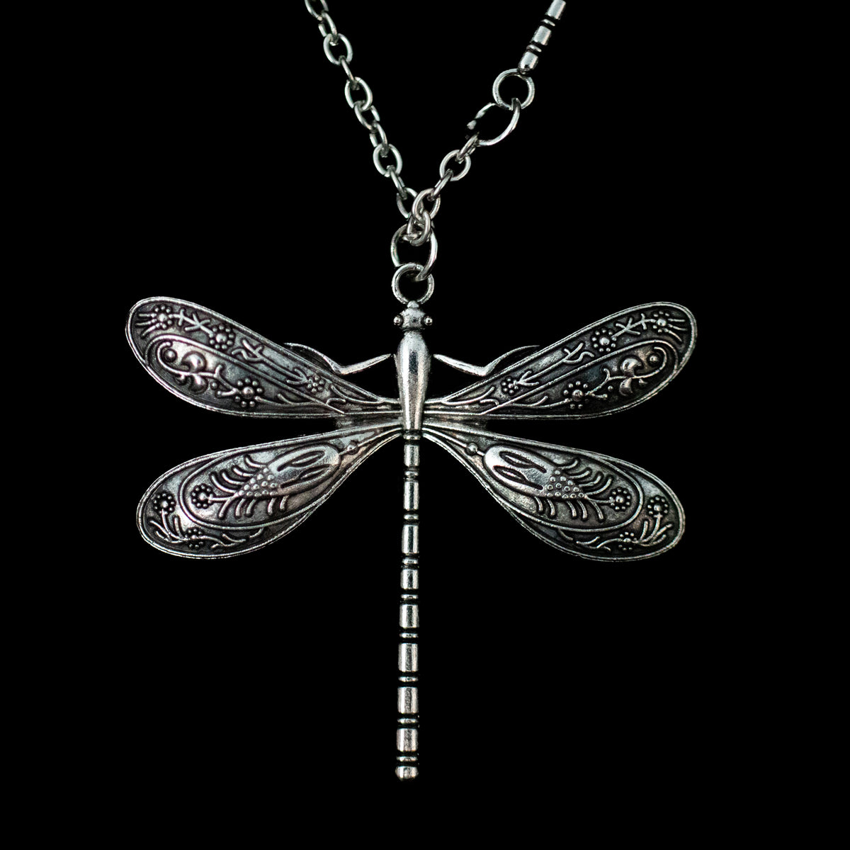 Silver Stainless Triple Dragonfly Bohemian Necklace