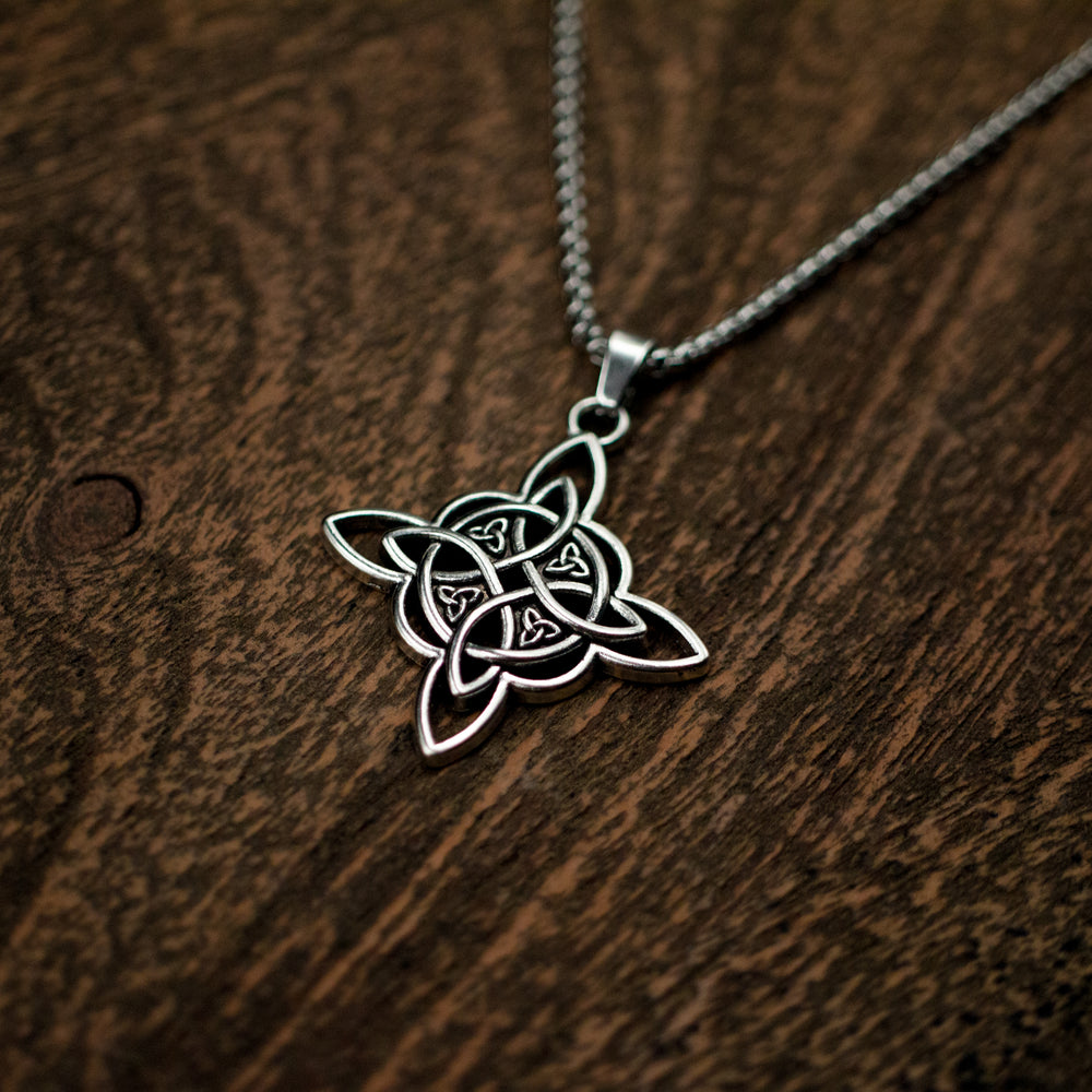 Stainless Witches Knot Pendant Necklace