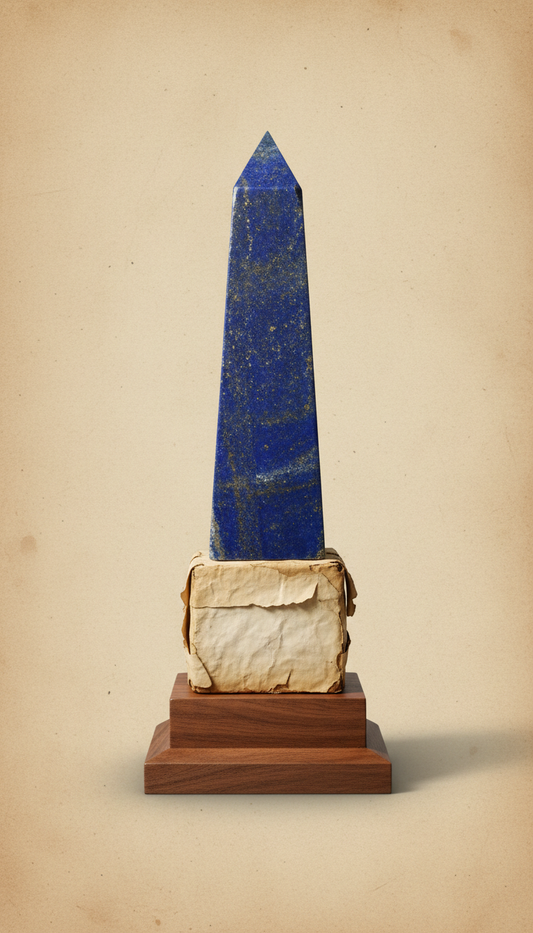 Lapis Lazuli Obelisk with Parchment Base