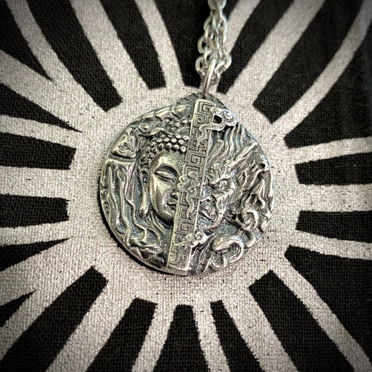 Stainless Buddah/Demon-Devil Necklace (24" chain)