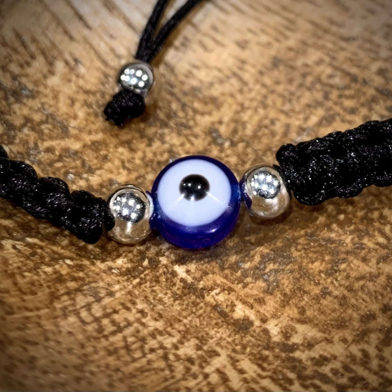 Evil Eye Bracelet (Black/Braided & Adjustable)