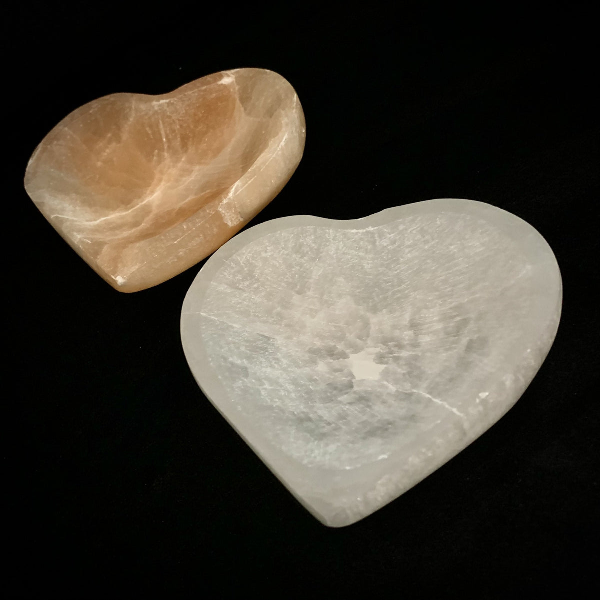 Selenite Heart Bowls