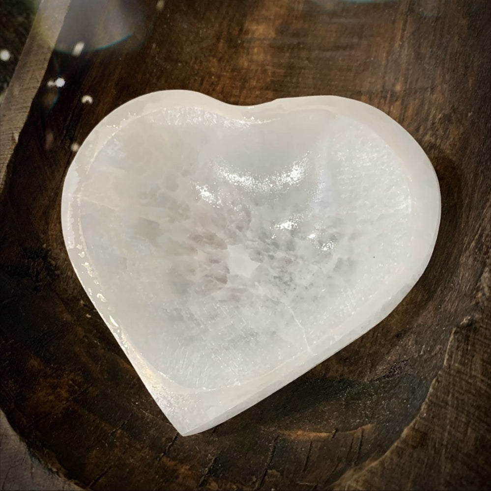 Selenite Heart Bowls