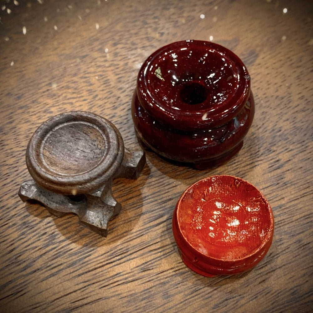 Sphere & Stone Stands (Small Wood Bases: Various)