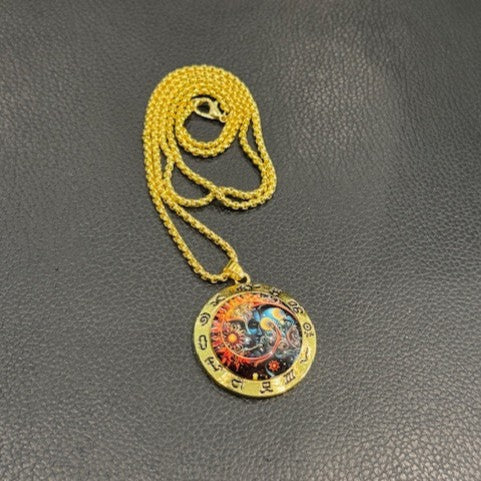 Gold sun necklace
